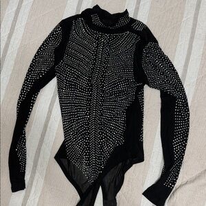 Rhinestone Embellished Women's Bodysuit